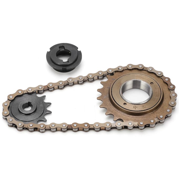 Kettingwielset 22T Tanden Achter Vrijloop 38 Schakels Ketting en 13T Tanden Kettingwielset gray