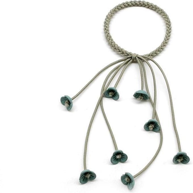 1 STuks Mode Wilde Bloemen Met Hanger Haaraccessoires Dames Haar Elastiek Hoofddeksel Meisjes Elastisch Haar Paardenstaart Band groen