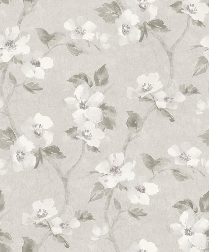 Boråstapeter Vliesbehang 3582 - Cottage garden - Botanisch Taupe - 53cm x 10.05m
