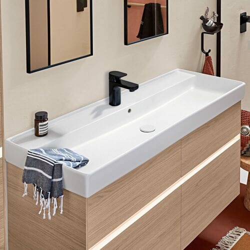 Villeroy & Boch Collaro cabinet washbasin 120 cm with overflow, 1 tap hole 4A33C501