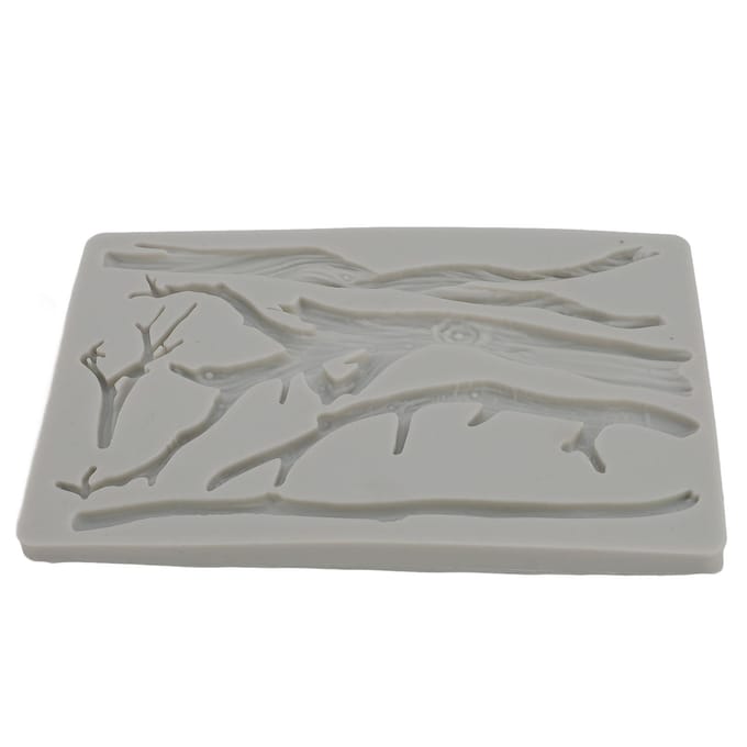 Outil de Moulage en Silicone Forme Branche d'Arbre pour Chocolat Argile Fabrication de Bougies Décoration de Gâteaux gray