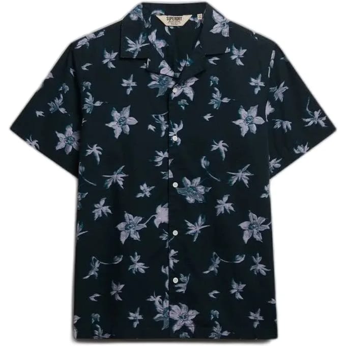 Superdry Cabana Print Overhemd Met Korte Mouwen Blauw M Man