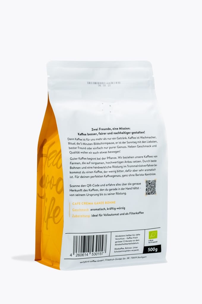earlybird coffee Cafe Crema Bio 500g