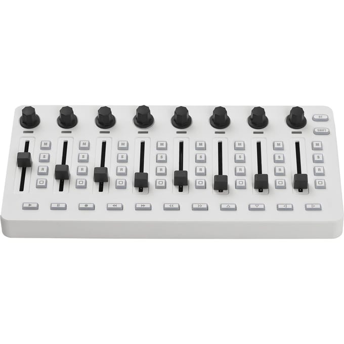 MIDI-controller MIDI-mixconsole met 43 knoppen, 8 knoppen, 8 drukknoppen BT-aansluiting wit
