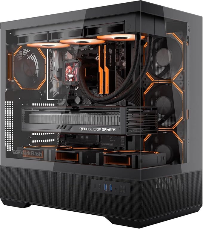 ATX PC Behuizing Zwart met USB Type-C en ARGB Ventilator