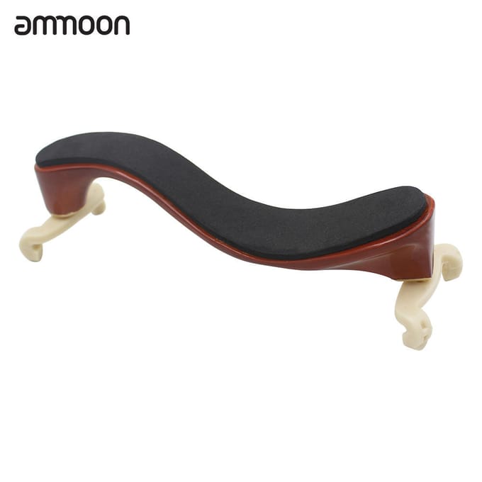 Ammoon Épaulette pour Violon en Bois d'Érable pour Violon 3/4 4/4 avec Chiffon de Nettoyage brown