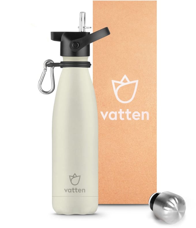 Vatten® Drinkfles RVS - 500 ml - Gebroken Wit - Waterfles - Isoleerfles - Thermosfles - Drinkbus