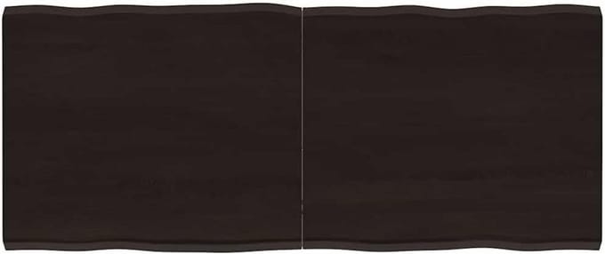 Tafelblad Massief Eikenhout Donkerbruin 120x50 cm Natuurlijke Rand