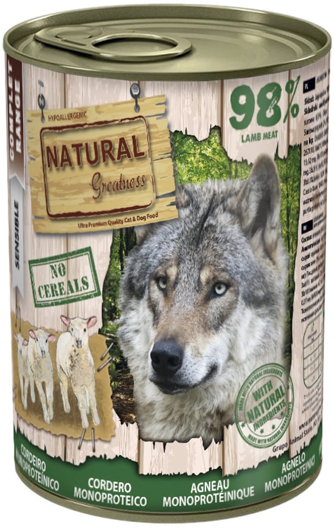 Natural Greatness - Dog - Wet - Mono - Lamb Recipe - Monoprotein - 12 X 400 Gr