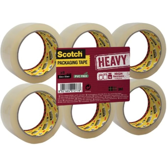 Verpakkingstape Scotch Secure Seal 50mmx66m transparant 6 rollen