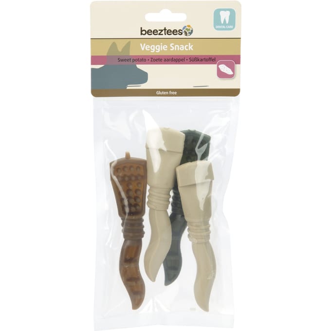 4 stuks à 13 cm Veggie Beeztees Tandverzorgingssnacks voor Honden