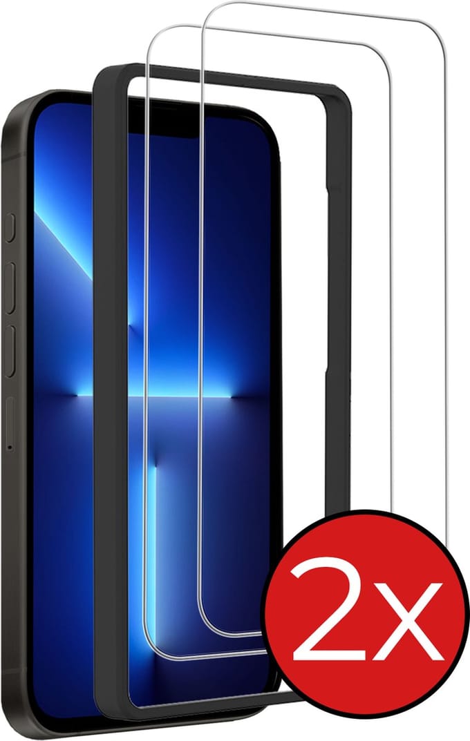 Screenprotector - 2 Stuks - Geschikt voor Apple iPhone 13 Pro Max - Met Installatie Frame - Beschermglas - Gehard Glas - Tempered Glass - Screen Protector