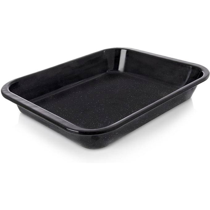 Geëmailleerde diepe bakplaat rechthoekig 31 x 25 x 4,5 cm