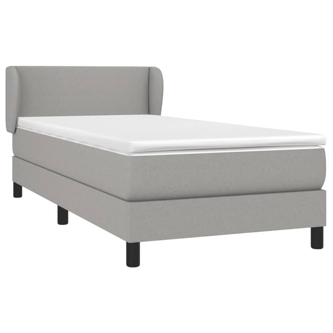 vidaXL - Boxspring - met - matras - stof - lichtgrijs - 80x200 - cm