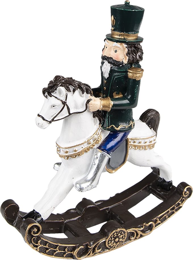 Clayre & Eef Kerstdecoratie Notenkraker 18 cm Groen Polyresin