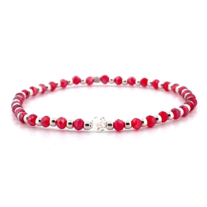 Heaven Eleven - dames - armband - swarovski - 925 zilver - rood - 3mm - 17cm