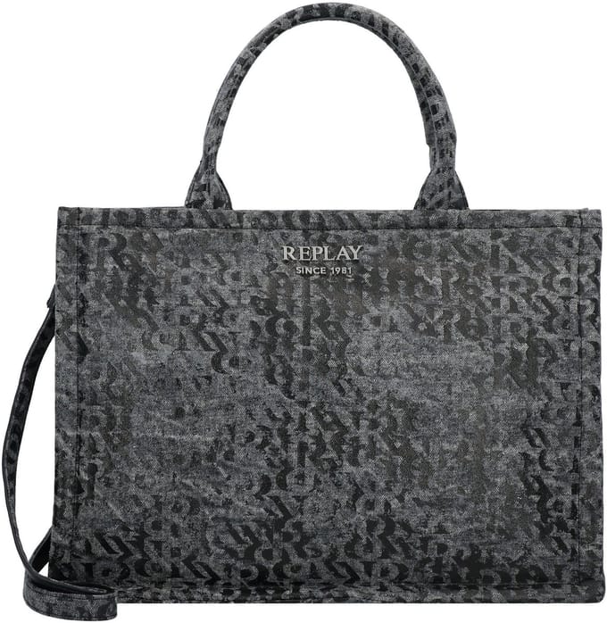 REPLAY schoudertas Shoulder Bag Washed Black grijs