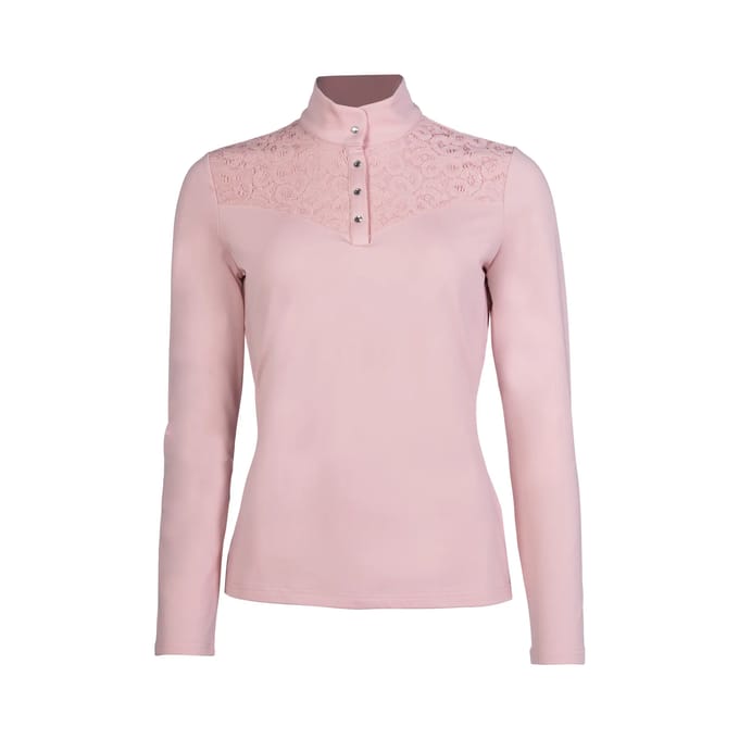 Damespolo met lange mouwen HKM Berry Lace