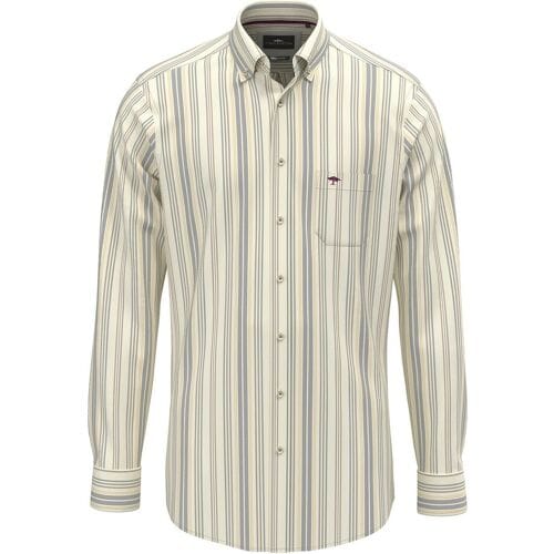 Fynch-Hatton Overhemd Multi Stripe Washed Oxford Button-Down Deep Merlot / male