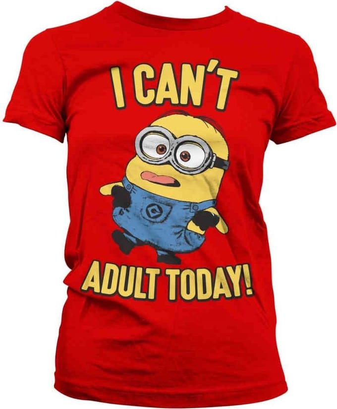 Minions Dames Tshirt -XL- I Can't Adult Today Rood