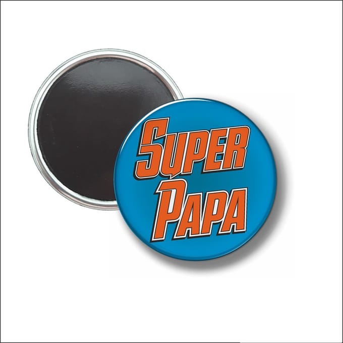 Button Met Magneet 58 MM - Super Papa - NIET VOOR KLEDING