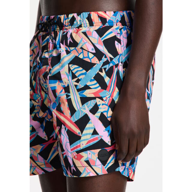 Shiwi Heren Zwemshort NICK 6" Vissen Print Multicolor - Maat M