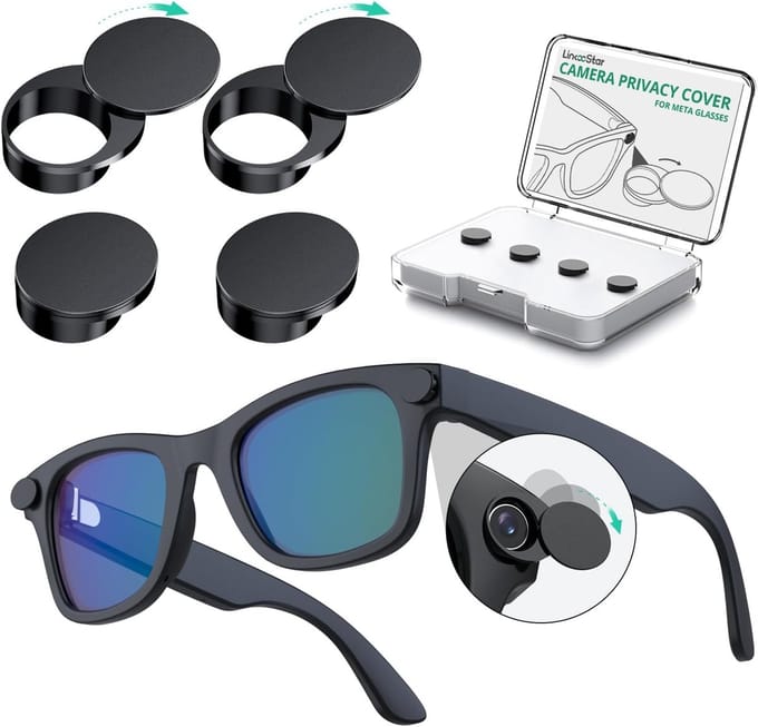 Privacy Covers - Camera Afdekking - Smart Glasses - 180° Draaibaar - 4 Stuks - Beige