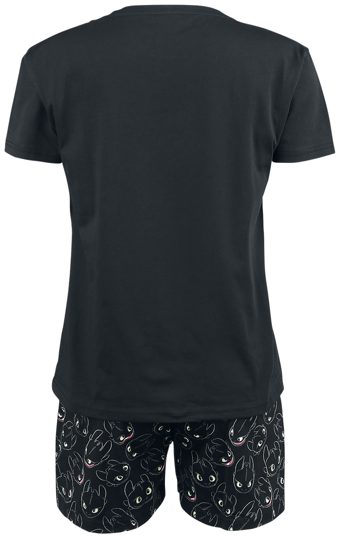 How To Train Your Dragon Pyjama - Toothless - Light Up - S tot 3XL - voor Vrouwen - zwart