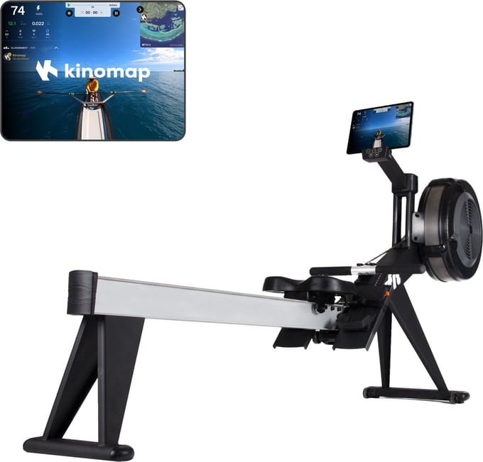 VirtuFit Ultimate Pro 2i Roeimachine - Bluetooth/ANT+ - Luchtweerstand - Professioneel - Uitgebreide trainingscomputer - Opklapbaar - Max. 230 kg en 220 cm - Roeitrainer - Roeiapparaat