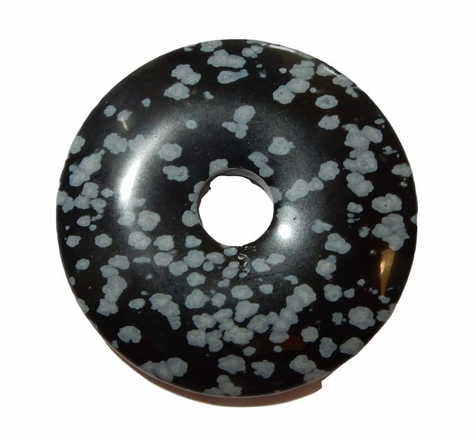 Sneeuwvlok Obsidiaan Donut Hanger (groot)