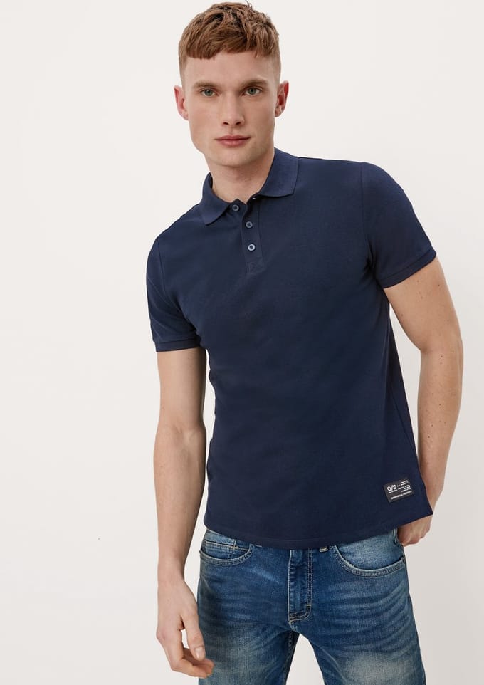 Classic Polo in Soft Piqué Cotton with Badge QS