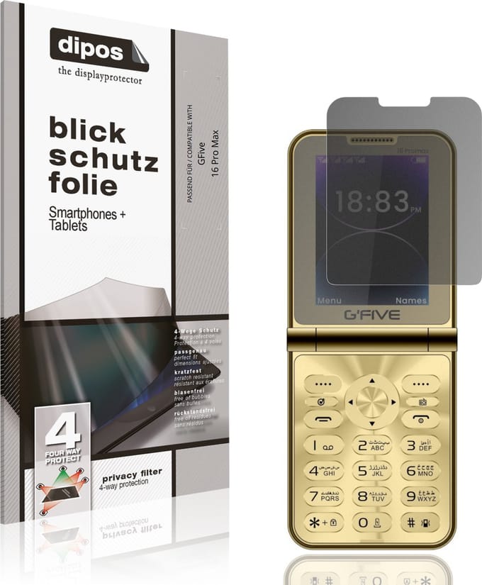 dipos – Matte Privacy Screenprotector geschikt voor GFive 16 Pro Max | Anti-Spy Beschermfolie