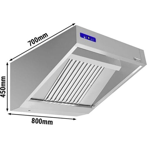 GGM Gastro Wandhaube mit Motor - 800mm - Regler, Filter & Lampe Zilver