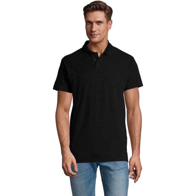 SOLS Heren Lente II Poloshirt (Zwart)