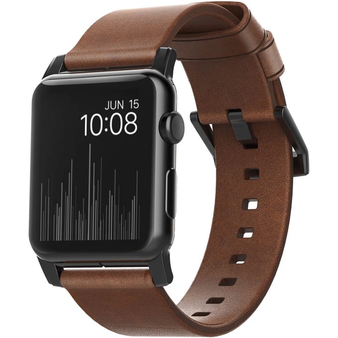Nomad Modern Band van leder voor de Apple Watch | 44/45/46/49 mm - Brown / Black