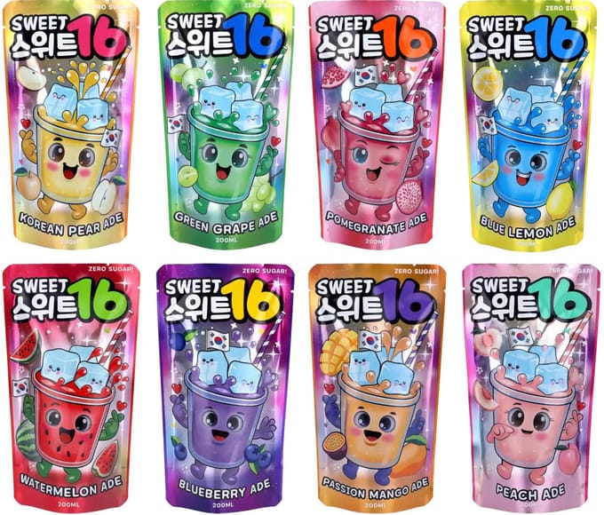 Sweet 16 Ade Zero Proefpakket 8 smaken - 8 x 20cl