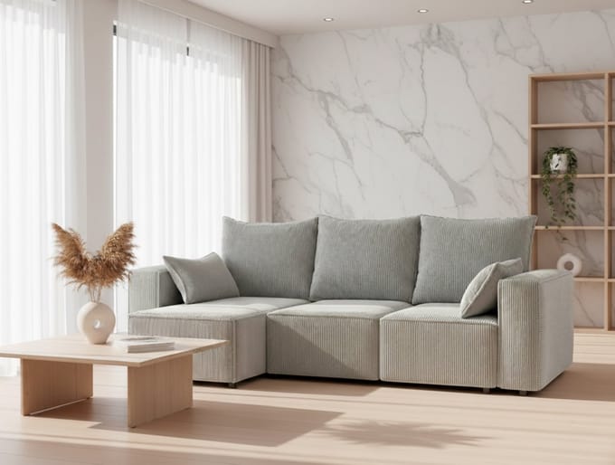 Luxe Uitschuifbare Slaapbank – Grijs – 246x145 cm – Industrohome