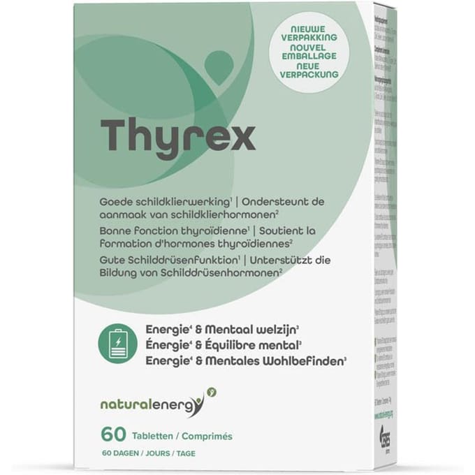 Natural Energy Thyrex | Schildklierwerking - Ashwaganda L-Tyrosine 60 Capsules