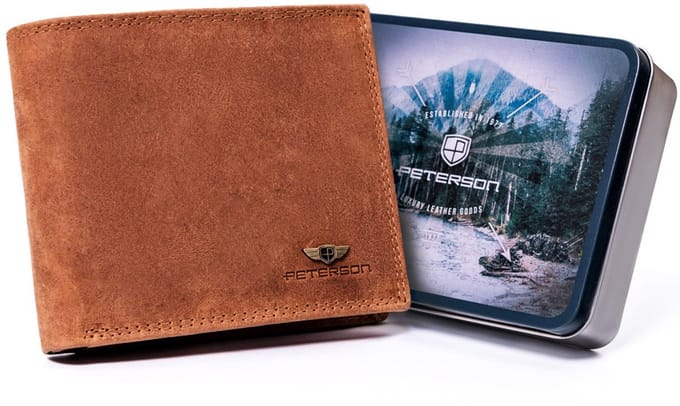 Peterson - Heren Portemonnee - Nubuck Leer - RFID Bescherming - Ruim Ontwerp