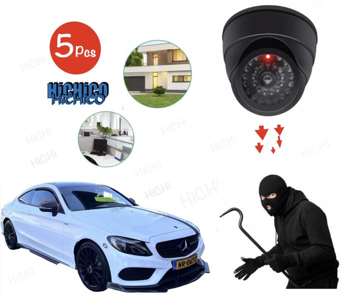 Dummy beveiligingscamera – Dummy camera – Nep camera - Nep Security Cam met rood knipperend led indicator HiCHiCO® 5STUKS
