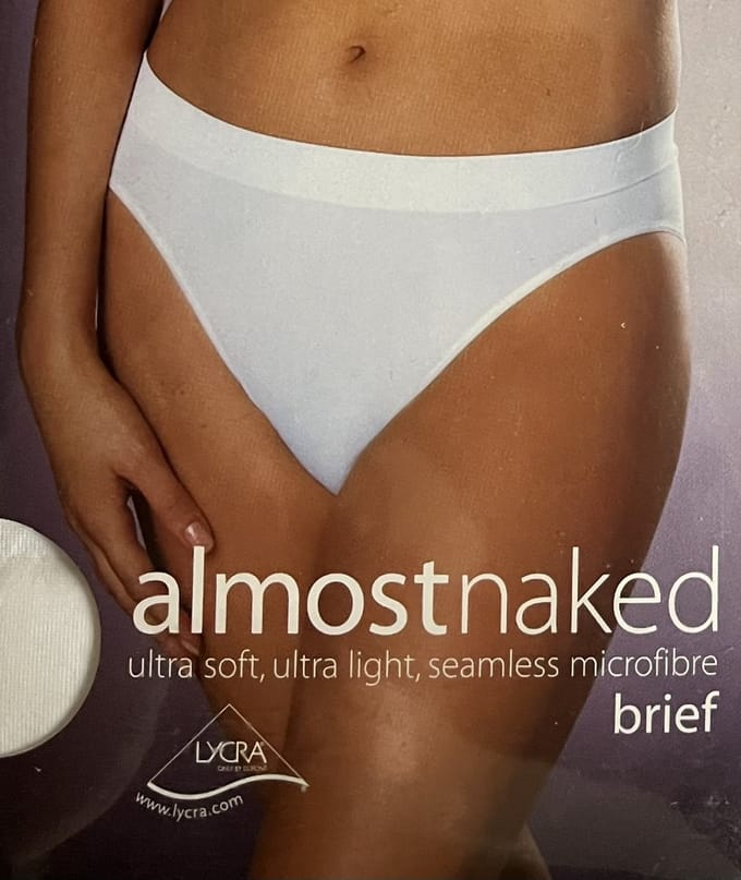 Pretty Polly Slipje - AlmostNaked - Ultra Soft - Ultra Light - Naadloos - Microfibre - luxe - Brief - Medium - White