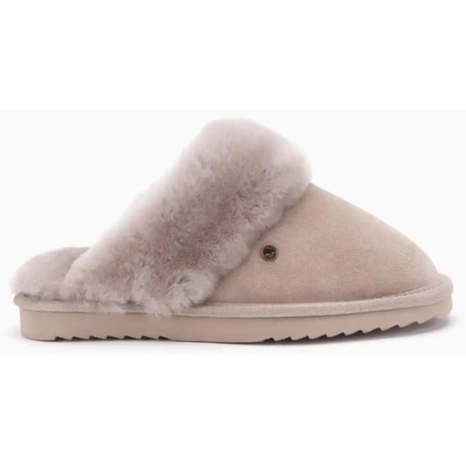 Warmbat Flurry Suede Dames Sloffen - Taupe