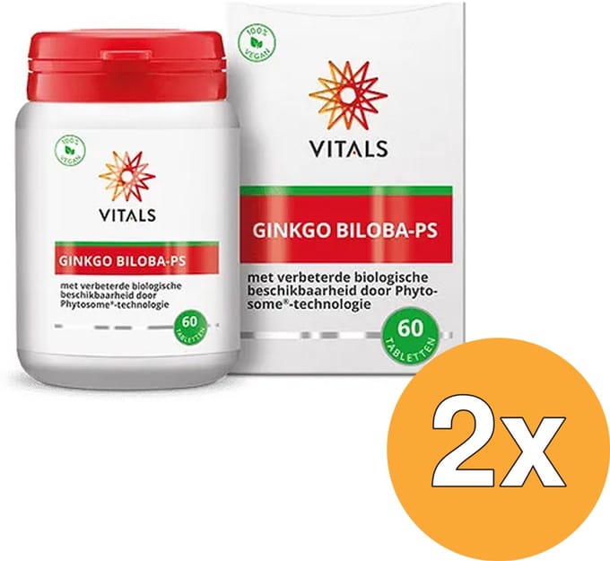 2x Vitals Ginkgo biloba PS 480 mg (60 tabletten)