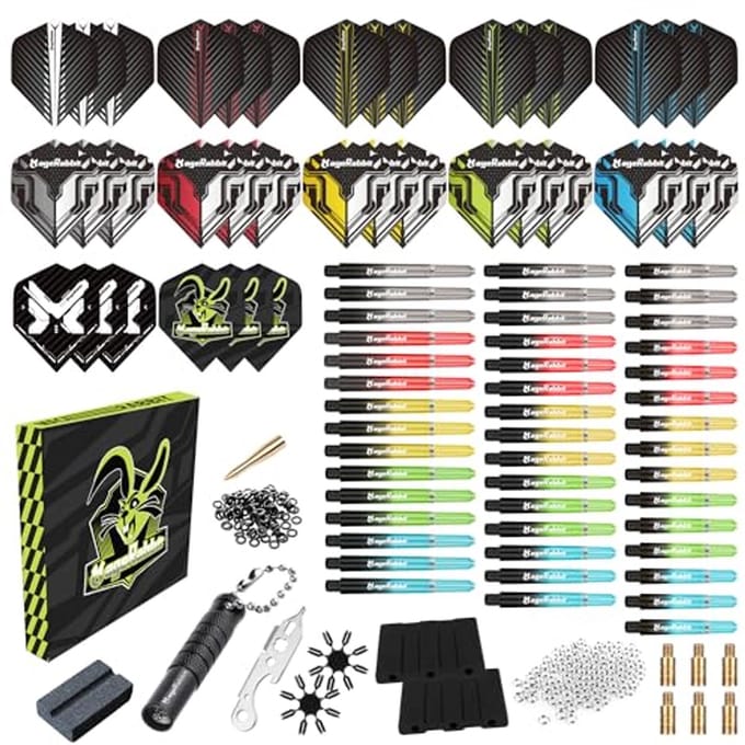 Dartflights Accessoireset met 36 Dartpijlen en 45 Schachten