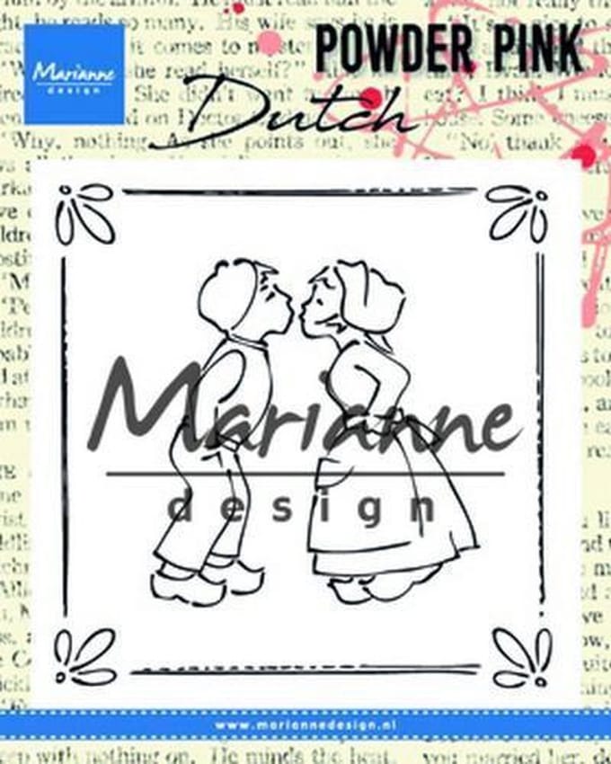 Marianne Design stempel Powder Pink - Kussend koppel PP2803 81x82 milimeter