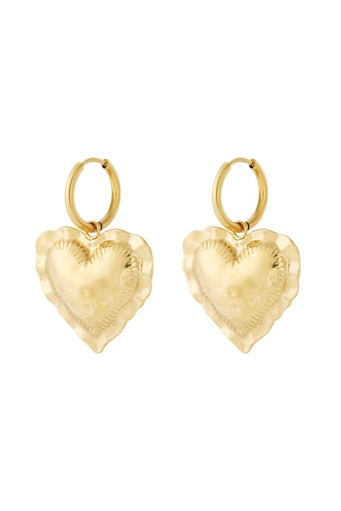 Hartjes oorbellen | Statement oorbellen | Oorhangers goud | Stainless steel