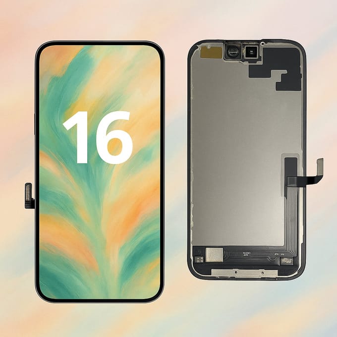 LCD Scherm Geschikt Voor IPhone 16 Met Front Camera Frame | Hoge HD+ Kwaliteit Display