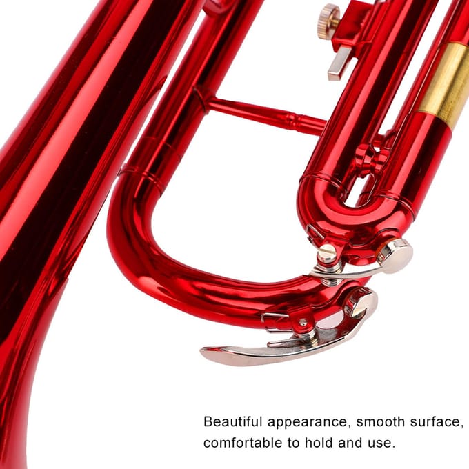 Messing Trompet Muziek Blaasinstrument met Assistent Gereedschapsset (Rood) black