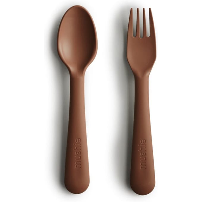 Mushie - Kinderservies Vork & Lepel - Bestek - Caramel