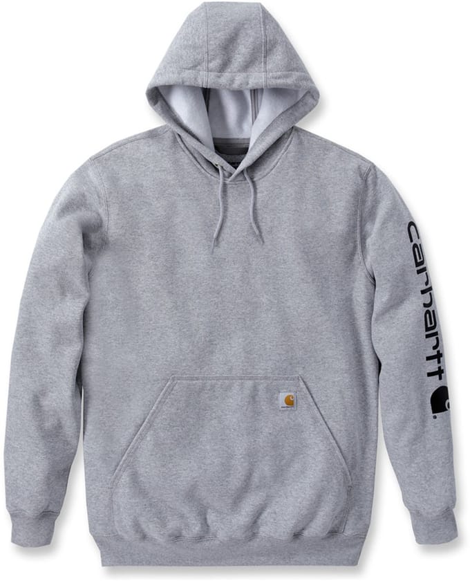 Carhartt Hoodie met logo op de mouw, heathergrijs/zwart
